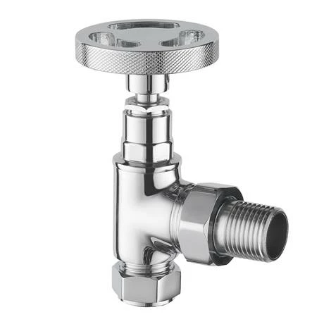 Arezzo Chrome Industrial Style Angled Radiator Valves - Image 2