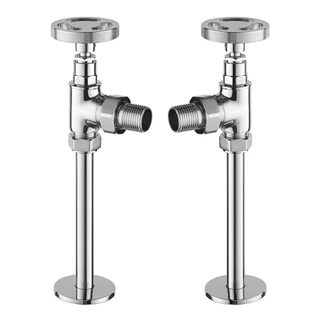 Arezzo Chrome Industrial Style Angled Radiator Valves