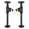 Arezzo Matt Black Industrial Style Angled Radiator Valves