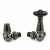 Jaguar Thermostatic Corner Radiator Valves - Black Nickel