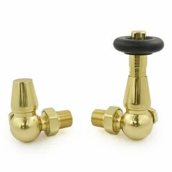 Jaguar Thermostatic Corner Radiator Valves - Brass