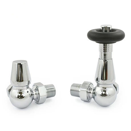 Jaguar Thermostatic Corner Radiator Valves - Chrome