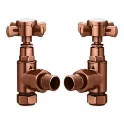 Keswick Copper Angled Traditional Radiator Valves