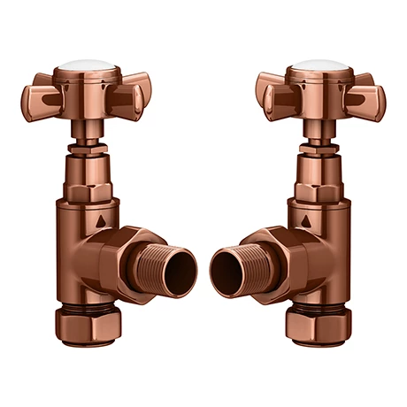 Keswick Copper Angled Traditional Radiator Valves