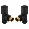 Arezzo Modern Angled Radiator Valves - Matt Black