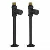 Arezzo Modern Straight Radiator Valves incl. 180mm Stand Pipes - Matt Black
