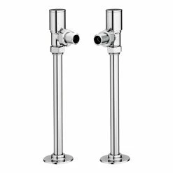 Arezzo Modern Angled Radiator Valves incl. 180mm Stand Pipes - Chrome