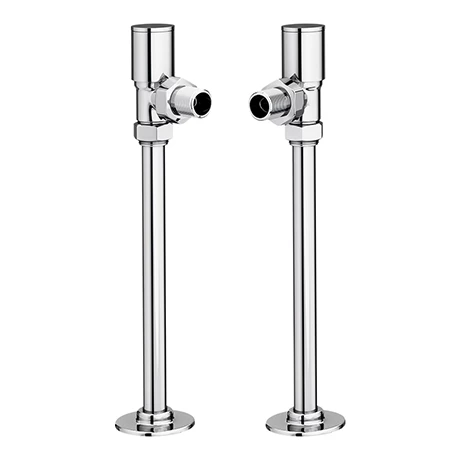 Arezzo Modern Angled Radiator Valves incl. 180mm Stand Pipes - Chrome
