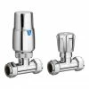 Modern Chrome Thermostatic Radiator Valves - Straight