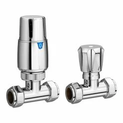 Modern Chrome Thermostatic Radiator Valves - Straight