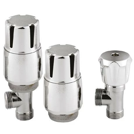 Nuie - Chrome Thermostatic Radiator Valves - Angled - MTY126