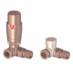 Monza Copper Corner Thermostatic Radiator Valves - Energy Saving