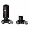Monza Matt Black Corner Thermostatic Radiator Valves - Energy Saving