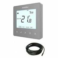 Heatmiser neoStat-e V2 - Electric Floor Heating Thermostat - Platinum Silver