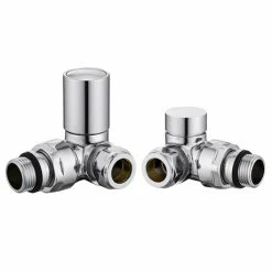 Arezzo Round Corner Angled Radiator Valve Chrome