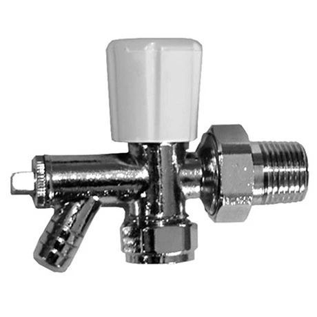 Optima Angled Radiator Valve with Drain Off - Chrome