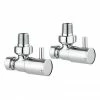 Crosswater - Chrome Round Angled Radiator Valves - RADVA1