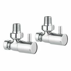 Crosswater - Chrome Round Angled Radiator Valves - RADVA1