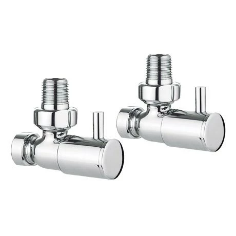 Crosswater - Chrome Round Angled Radiator Valves - RADVA1