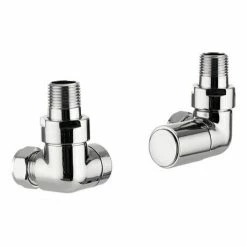 Crosswater - Chrome Round Corner Radiator Valves - RADVC1