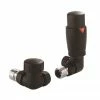 Crosswater Matt Black Corner Thermostatic Radiator Valves - RADVTRVC1B