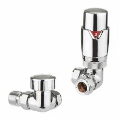 Crosswater Pier Chrome Corner Radiator Valves with Lockshield - RADVTRVC1C