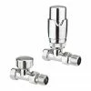 Crosswater Pier Chrome Straight Radiator Valves with Lockshield - RADVTRVS1C