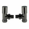 Arezzo Satin Gunmetal Grey Angled Radiator Valves