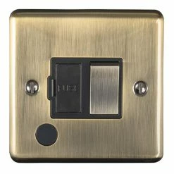 Revive Switched Fused Spur with Flex Outlet Antique Brass