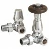 Chatsworth Chrome Thermostatic Corner Radiator Valves - Energy Saving