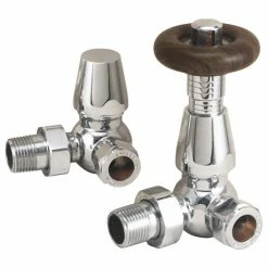 Chatsworth Chrome Thermostatic Corner Radiator Valves - Energy Saving