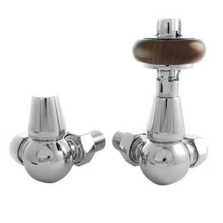 Chatsworth Chrome Thermostatic Corner Radiator Valves - Energy Saving - Image 3