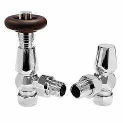 Fairport Angled Traditional Thermostatic Radiator Valves - Chrome