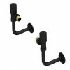 Arezzo Round Angled Radiator Valves incl. Curved Angled Pipes - Matt Black