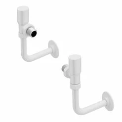 Arezzo Round Angled Radiator Valves incl. Curved Angled Pipes - White