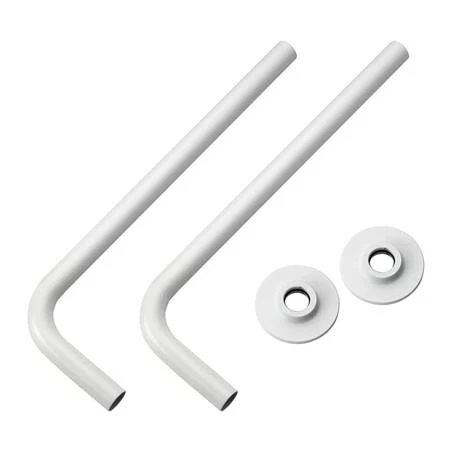 Arezzo Round Straight Radiator Valves incl. Curved Angled Pipes - White - Image 3