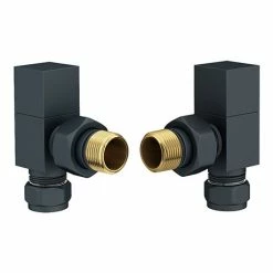 Arezzo Square Anthracite Angled Radiator Valves