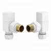 Square White Angled Radiator Valves