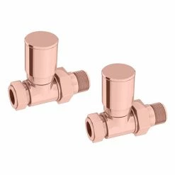 Arezzo Modern Rose Gold Straight Radiator Valves