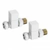 Square White Straight Radiator Valves
