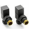 Reina Loge Angled Radiator Valves - Anthracite