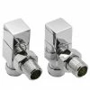 Reina Loge Angled Radiator Valves - Chrome