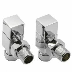 Reina Loge Angled Radiator Valves - Chrome