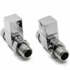 Reina Loge Straight Radiator Valves - Chrome