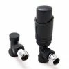 Reina Modal TRV Angled Radiator Valves with Lockshield - Anthracite