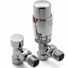 Reina Modal TRV Angled Radiator Valves with Lockshield - Chrome