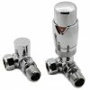 Reina Modal TRV Corner Radiator Valves with Lockshield - Chrome