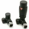 Reina Modal TRV Corner Radiator Valves with Lockshield - Black