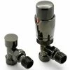 Reina Modal TRV Angled Radiator Valves with Lockshield - Oiled Bronze