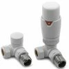 Reina Modal TRV Corner Radiator Valves with Lockshield - White